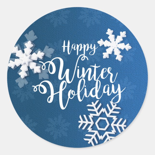 Sticker Rond Joyeux hiver Noël et Nouvel An (Devant)
