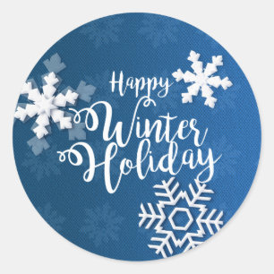 Sticker Rond Joyeux hiver Noël et Nouvel An