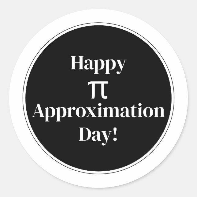 Sticker Rond Joyeux Jour d'Approximation Pi Juillet 22 Juillet  (Devant)