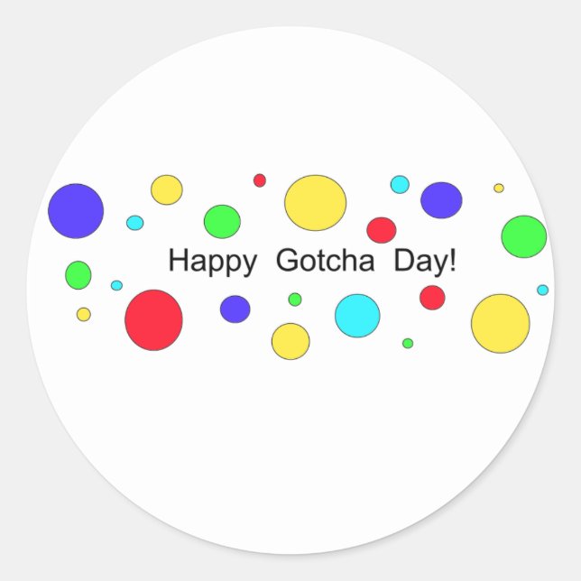 Sticker Rond Joyeux Jour de Gotcha ! (Devant)