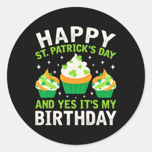Sticker Rond Joyeux Jour de la Saint Patrick Anniversaire Saint