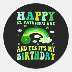 Sticker Rond Joyeux Jour de la Saint Patrick Anniversaire Saint