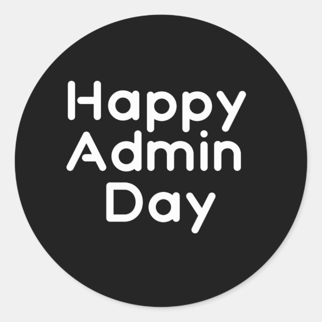 Sticker Rond Joyeux jour de l'administrateur. Journée des profe (Devant)