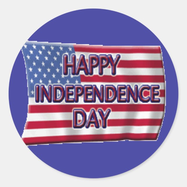 Sticker Rond Joyeux Jour de l'Indépendance (Devant)
