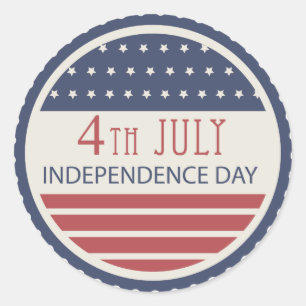 Sticker Rond Joyeux Jour de l'Indépendance 4 juillet 2