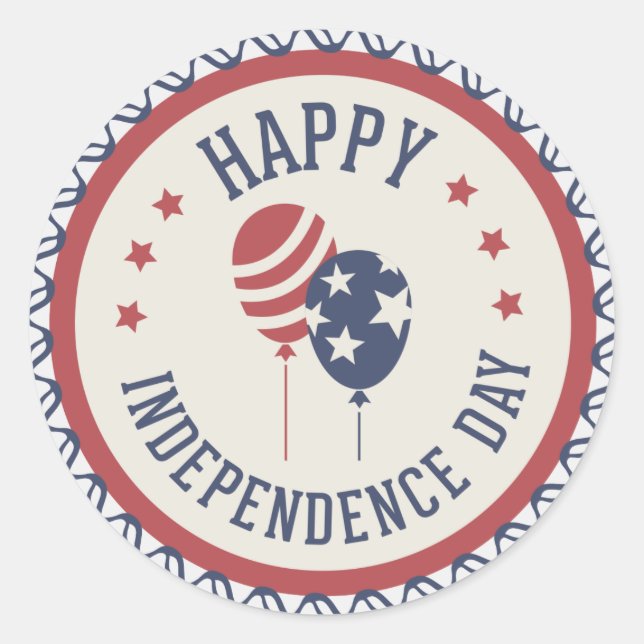 Sticker Rond Joyeux Jour de l'Indépendance 4 juillet 3 (Devant)
