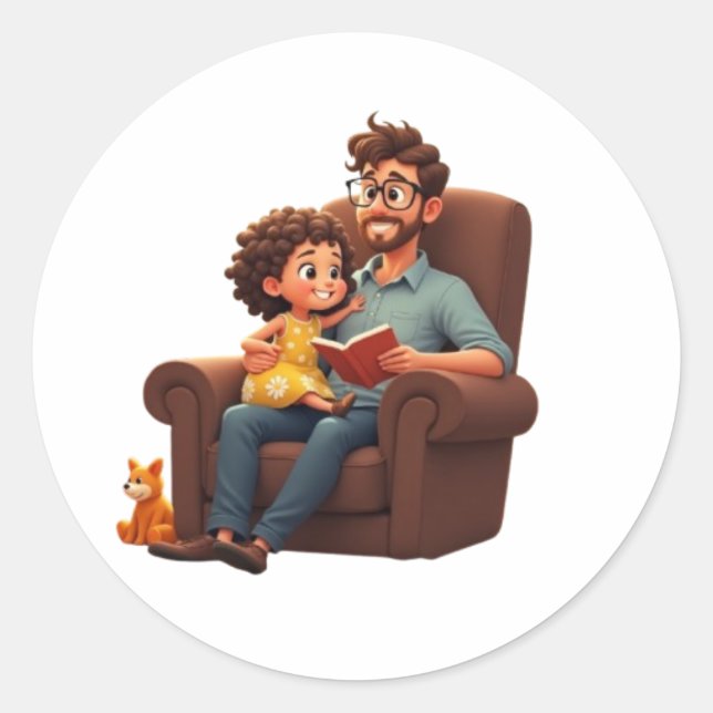Sticker Rond Joyeux jour du père (Devant)
