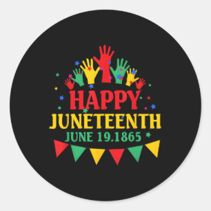 Sticker Rond Joyeux Junet19 Juin 1865 African American Bla