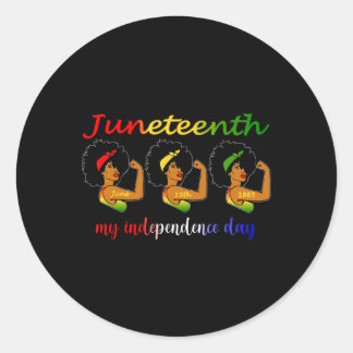 Sticker Rond Joyeux JunetDix Est Ma Fête De L'Indépendance Libr