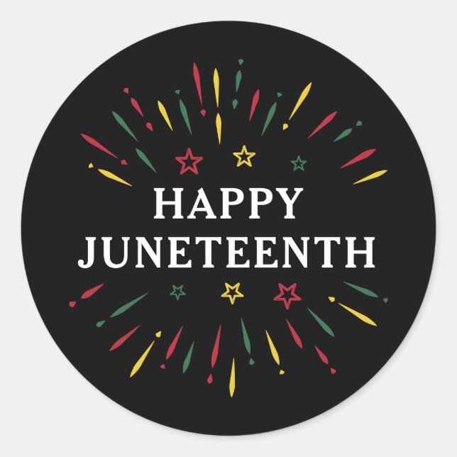 Sticker Rond Joyeux Junetdix fêter le Jour de l'Indépendance de (Devant)