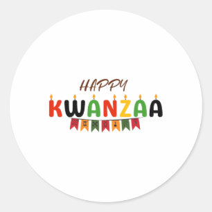 Sticker Rond Joyeux Kwanzaa - 7 Principes Des Tee - shirts De K
