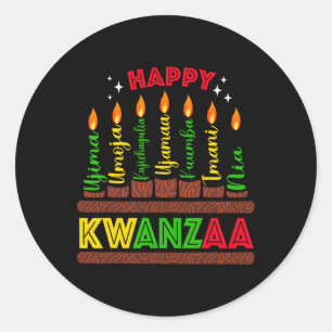 Sticker Rond Joyeux Kwanzaa Sept Principes Des Femmes De Kwanza