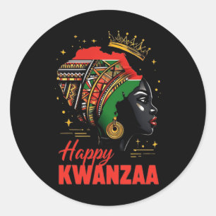 Sticker Rond Joyeux Kwanzaa Sept Principes Des Femmes Kwanzaa 2