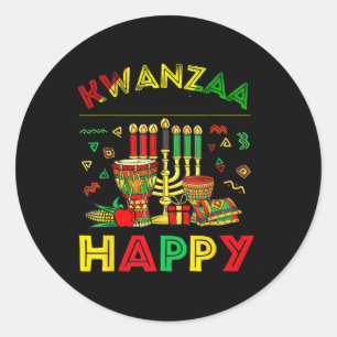 Sticker Rond Joyeux Kwanzaa Sept Principes Des Femmes Kwanzaa 8