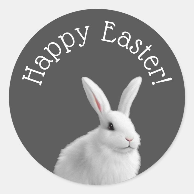 Sticker Rond Joyeux Lapin de Pâques (Devant)