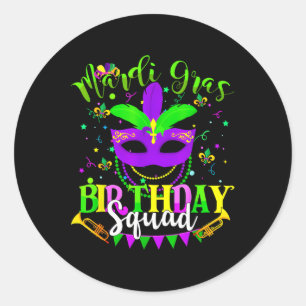 Sticker Rond Joyeux Mardi Gras Anniversaire Mardi Gras Escadron