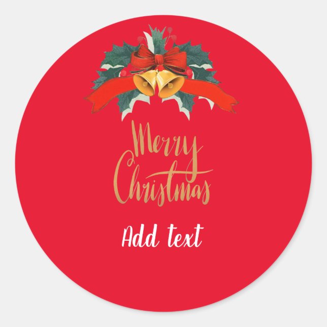 Sticker Rond Joyeux MODÈLE de Noël (Devant)