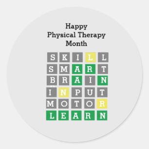 Sticker Rond Joyeux Mois de Thérapie Physique Parole Classique 