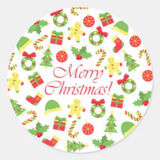 Sticker Rond Joyeux motif cercle de Noël