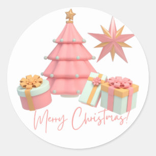 Sticker Rond Joyeux Noël