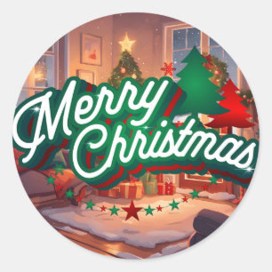 Sticker Rond Joyeux Noël