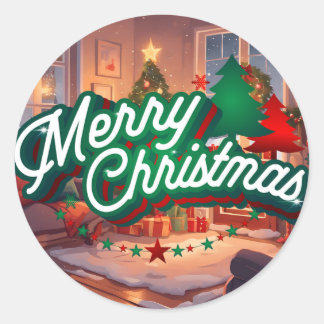 Sticker Rond Joyeux Noël