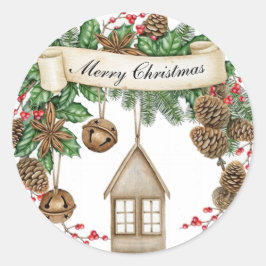 Sticker Rond Joyeux Noël