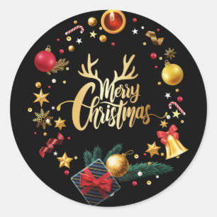 Sticker Rond joyeux noël.