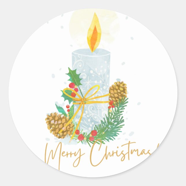 Sticker Rond Joyeux Noël (Devant)