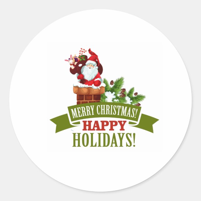 Sticker Rond Joyeux Noël (Devant)