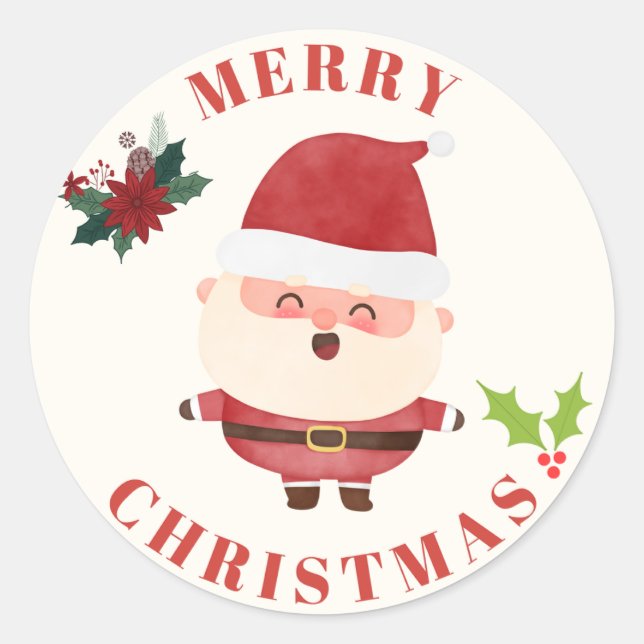 Sticker Rond Joyeux Noël (Devant)