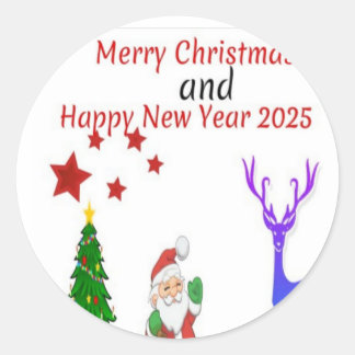 Sticker Rond Joyeux Noël 2024