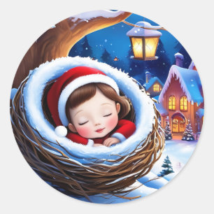 Sticker Rond Joyeux Noël 2026 : Célébrez avec joie et chaleur