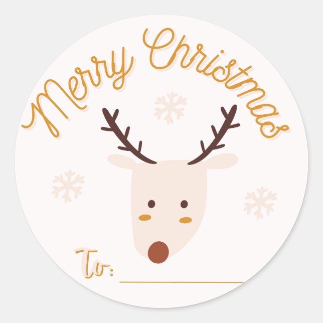 Sticker Rond Joyeux Noël À : (Devant)