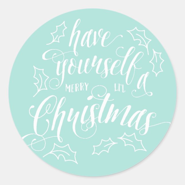 Sticker Rond Joyeux Noël à la main | (Devant)