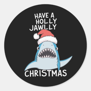 Sticker Rond Joyeux Noël à mâchoire sainte Film sarcastique Mâc