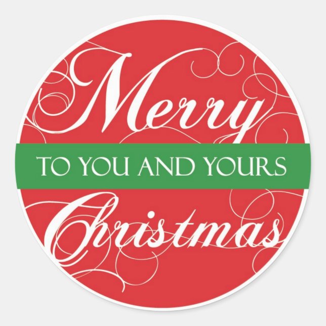 Sticker Rond Joyeux Noël à vous & à vous (Devant)