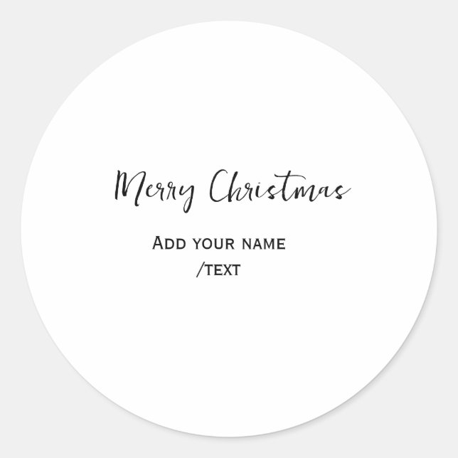 Sticker Rond Joyeux Noël ajouter texte moderne simple (Devant)
