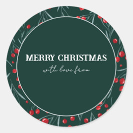 Sticker Rond Joyeux Noël avec amour de...