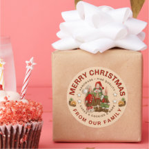Joyeux Noël Baking Bunny Famille Classic Round