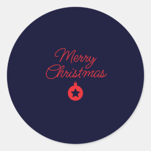 Sticker Rond Joyeux Noël Black Rock Bleu classique Unique