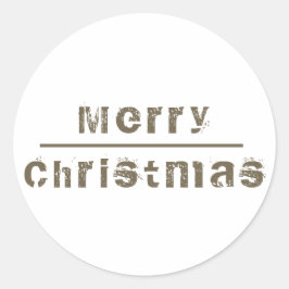 Sticker Rond Joyeux Noël blanc et gris
