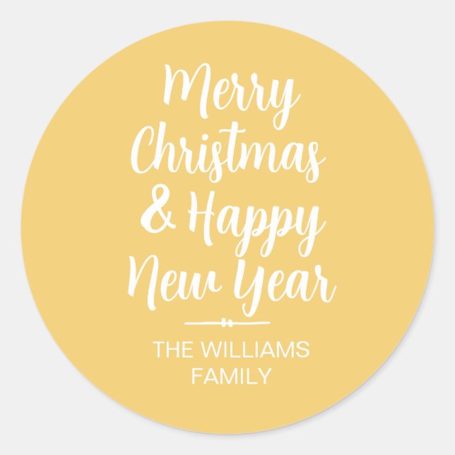 Sticker Rond Joyeux Noël Bonne année Enveloppe Sceau (Devant)