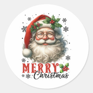 Sticker Rond Joyeux Noël cadeau de Noël