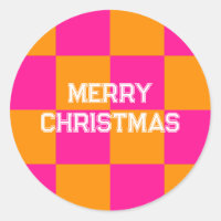 Joyeux Noël Check Hot rose orange