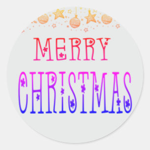 Sticker Rond Joyeux Noël coloré