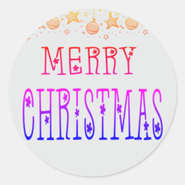 Sticker Rond Joyeux Noël coloré (Devant)