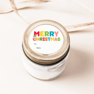 Sticker Rond Joyeux Noël coloré et lumineux à