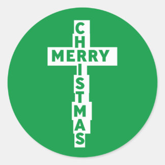 Sticker Rond Joyeux Noël, croix