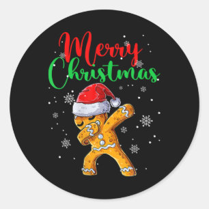 Sticker Rond Joyeux Noël Dab Gingerbread Noël Noël Coo